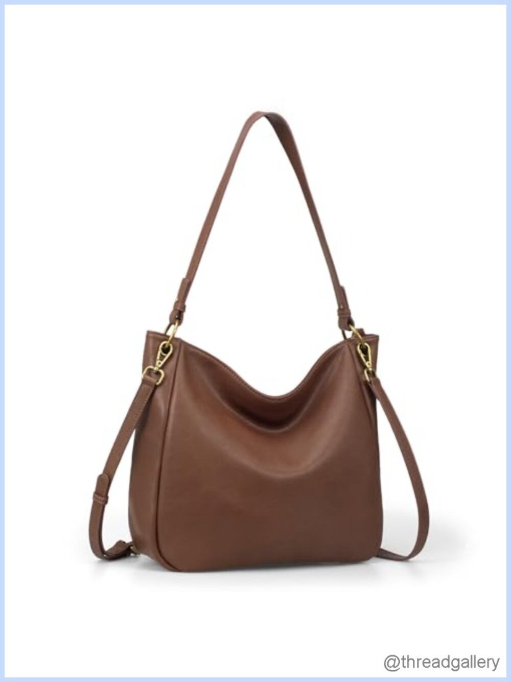 Genuine Leather Hobo Crossbody Bag Soft Vintage Purse 2 Detachable Straps